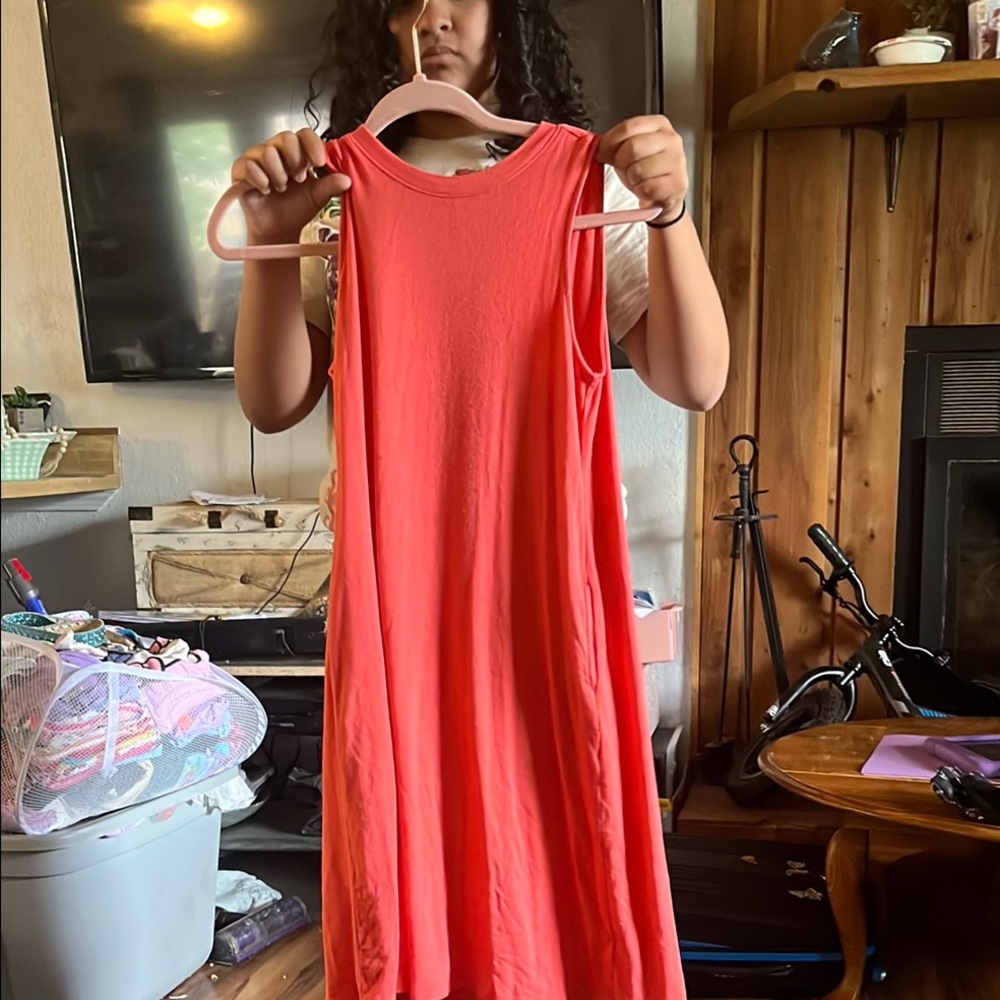 Sleeveless Coral Dress